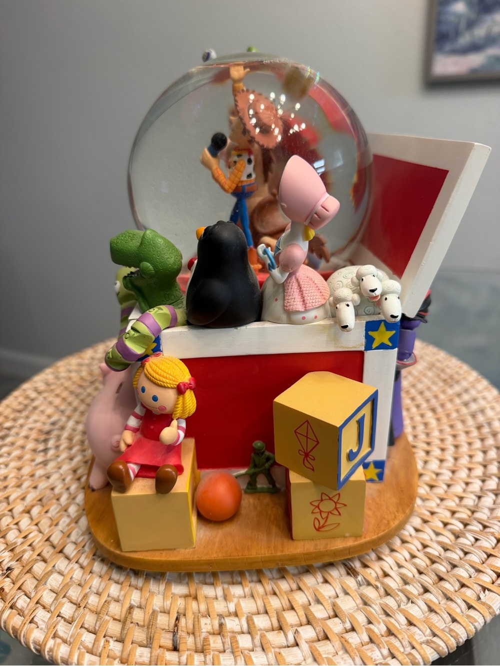Vintage 1995 Disney Pixar Toy Story Musical Snow Globe Music Box Woody Buzz - Picture 9 of 13